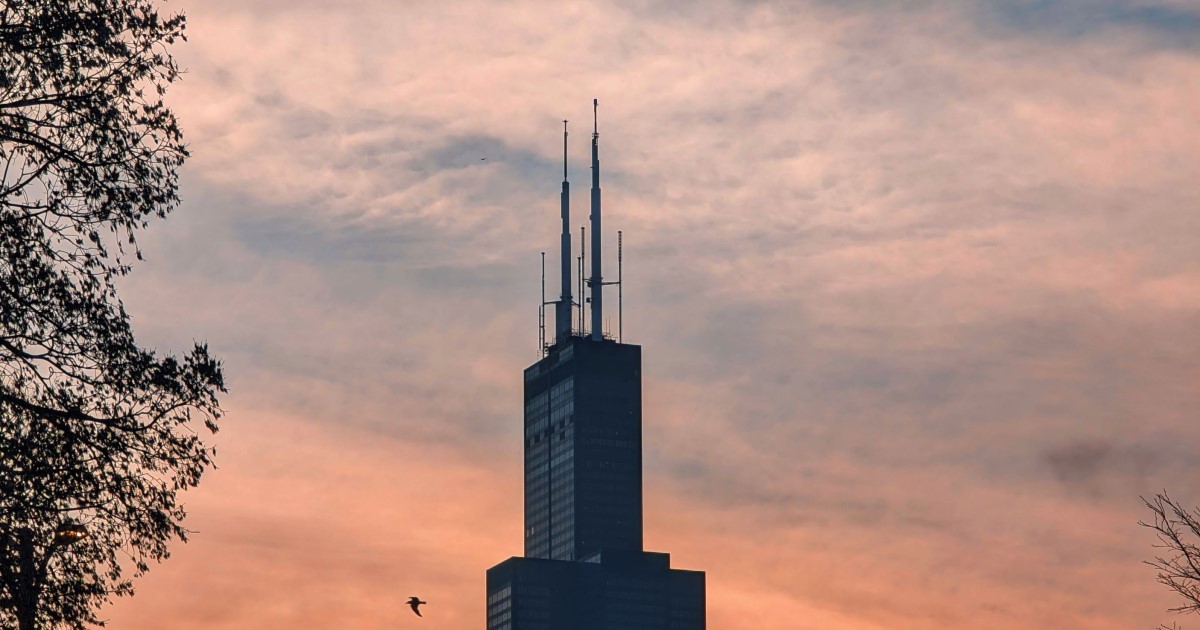 The Sears tower during a sunset